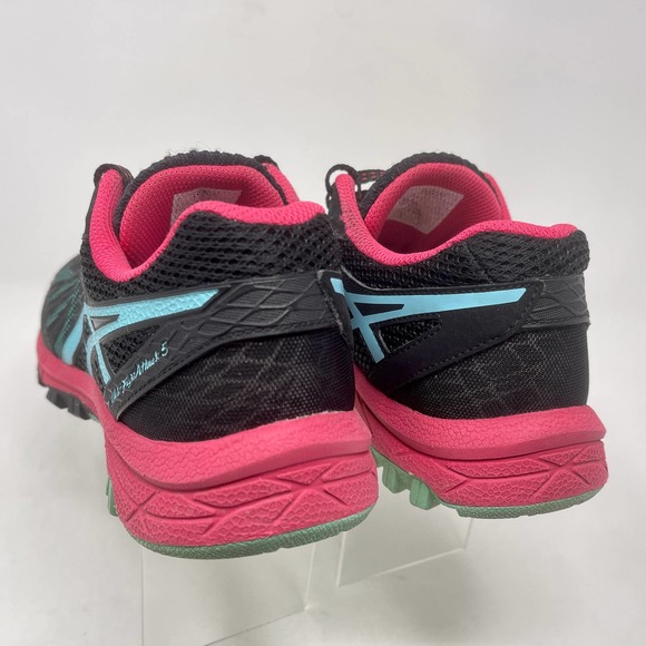 ASICS Gel Fuji Attack 5 Women's 7 1/2 Black Pink Green Sneakers 572:J.3.1 - Picture 4 of 13